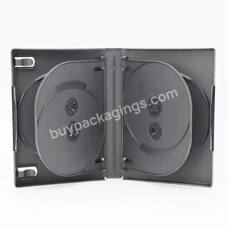 Weisheng Wholesale Dvd Decorative Case Black Plastic 14mm 6 Discs Dvd Case 14mm Clear