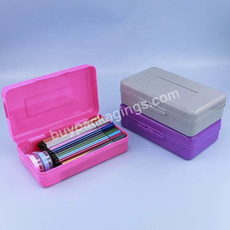 Weisheng Wholesale School Pencil Boxes Office Supplies Crayon Box Case Pen Art Craft Organizer Plastic Box