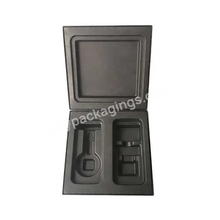 Wet Press Molded Fiber Insert Black Paper Pulp Tray Biodegradable Bagasse Paper Molded Pulp Packaging Paper Molded