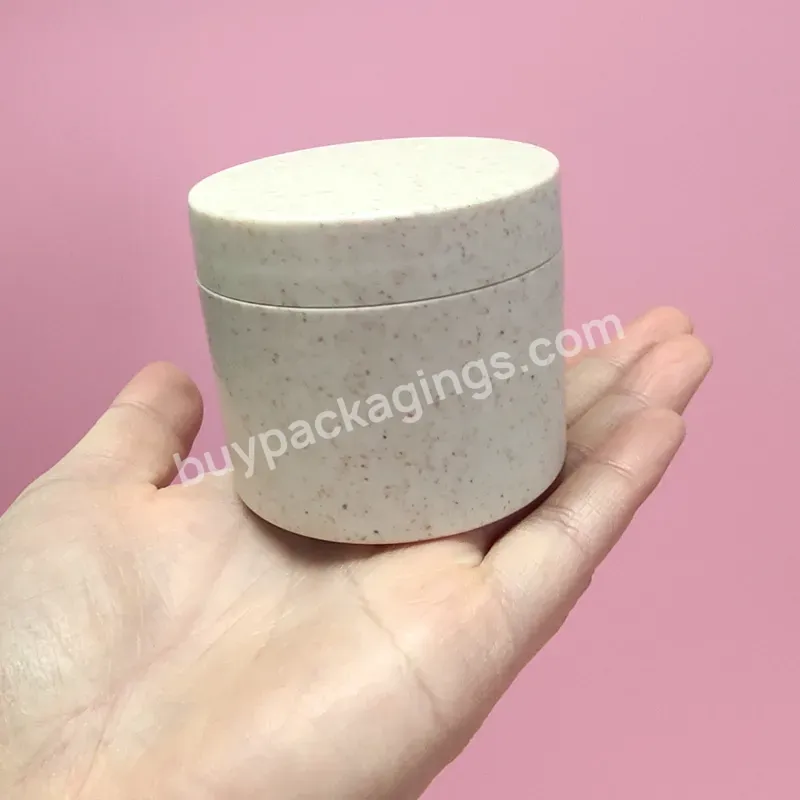 Wheat Straw Cosmetic Jar 50g 100g 200g 250g Eco Jars Plastic Packaging Recycle Eco Friendly Beige Pink Cosmetic Jar Container