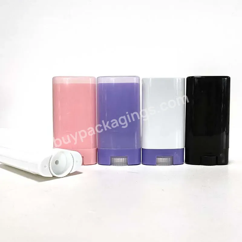 White 20g 50g Oval Flat Twist Up Pcr Rpp Pp Sunblock Deodorant Stick Packaging Container Plastic Body Balm Bottle