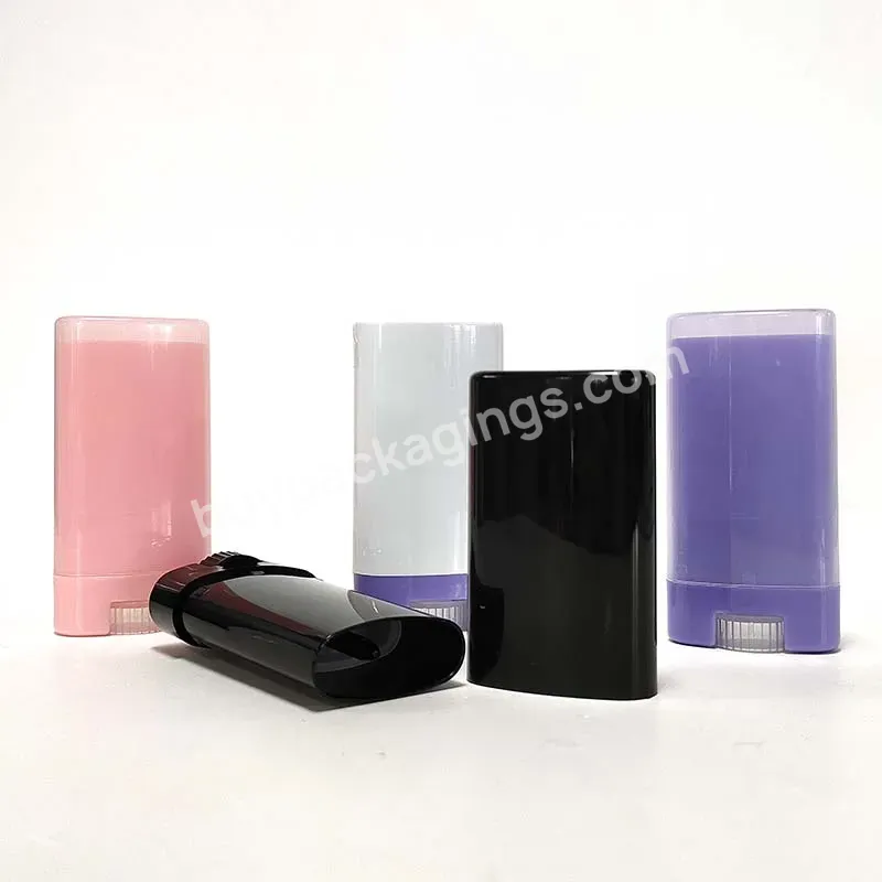 White 20g 50g Oval Flat Twist Up Pcr Rpp Pp Sunblock Deodorant Stick Packaging Container Plastic Body Balm Bottle