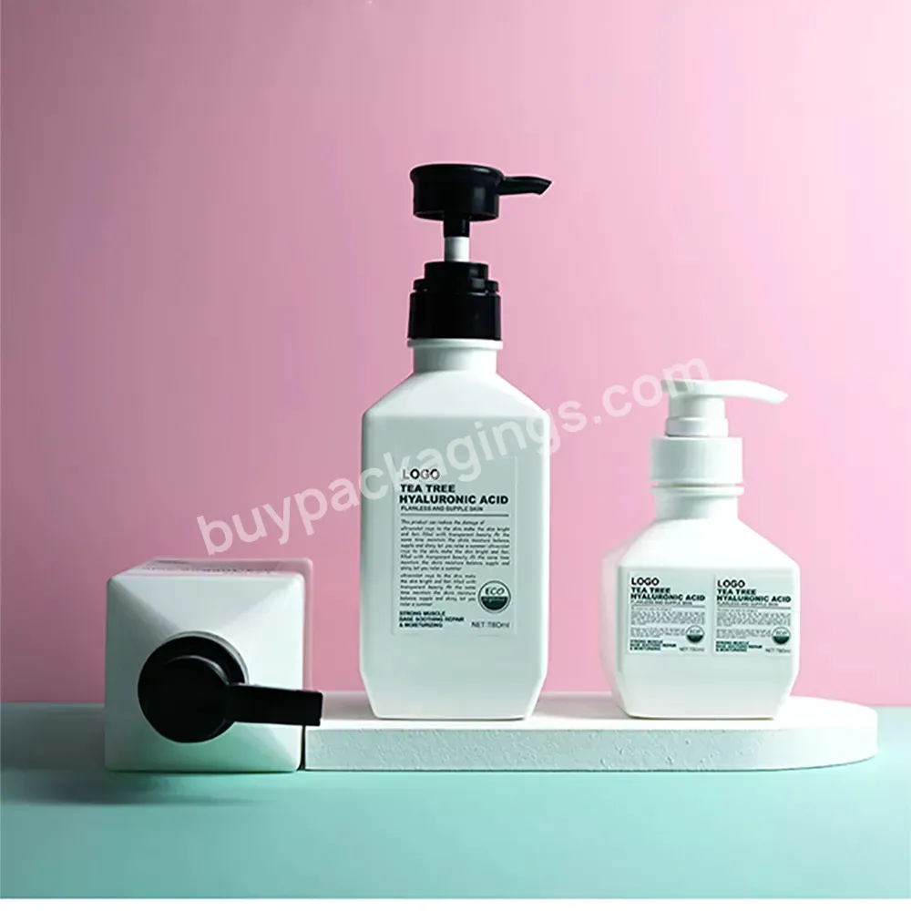 White 550ml Square Pump Plastic Hand Sanitizer Shower Gel Shampoo Conditioner Cosmetic Packaging Empty Lotiopn Bottle