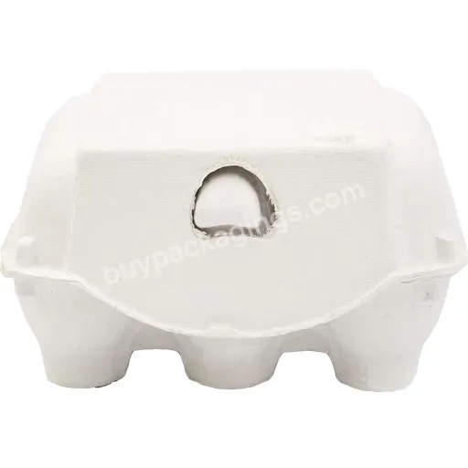 White 6 Holes Egg Holder Quail Egg Trays With Lid Biodegradable Pulp Egg Carton 6 Sets Holes Wholesale Supplier Custom