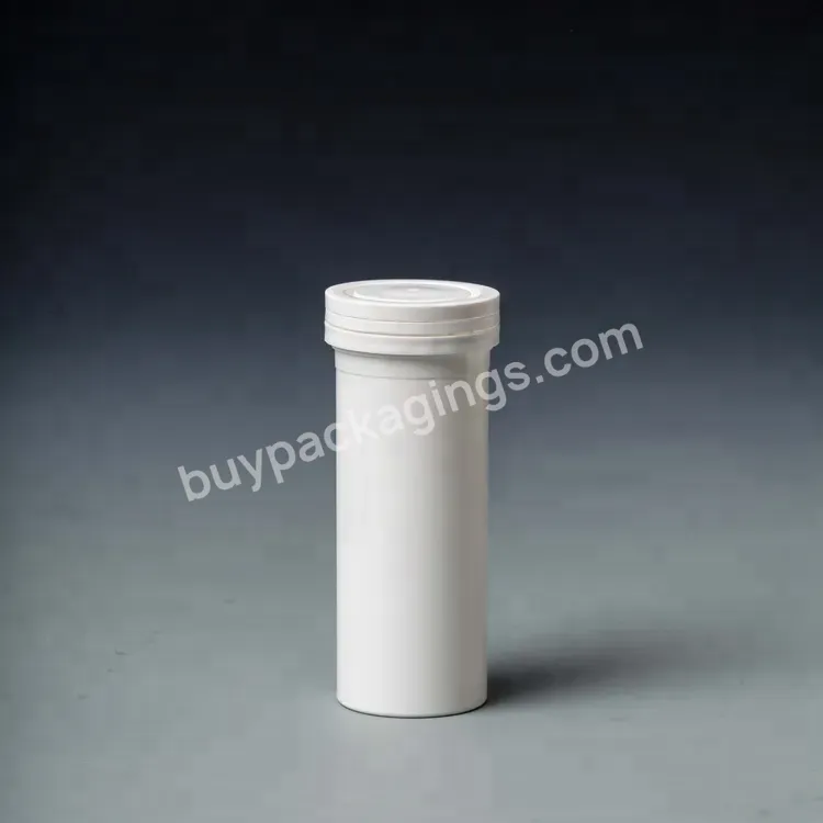 White 84mm Height Vitamin Bottle Plastic Vitamin C Container Effervescent Tablet Tubes With Desiccant Inside Cap