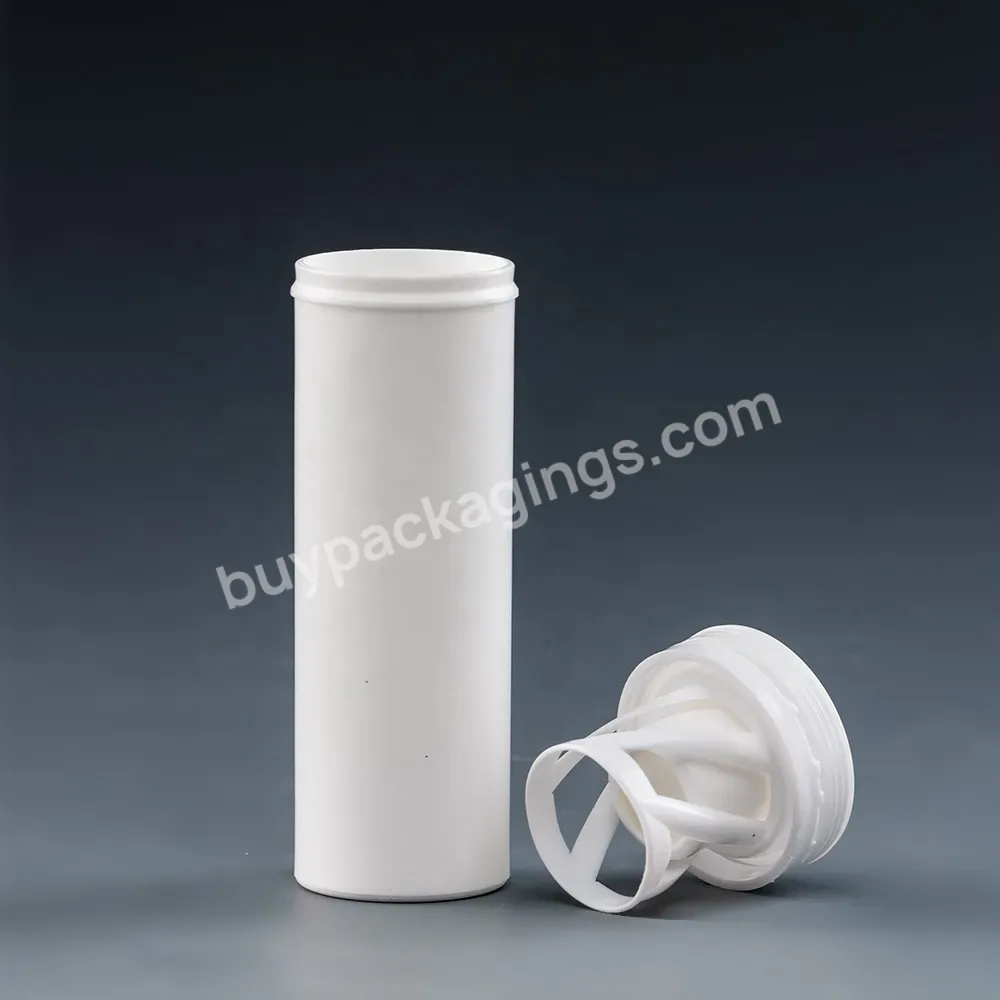 White 84mm Height Vitamin Bottle Plastic Vitamin C Container Effervescent Tablet Tubes With Desiccant Inside Cap