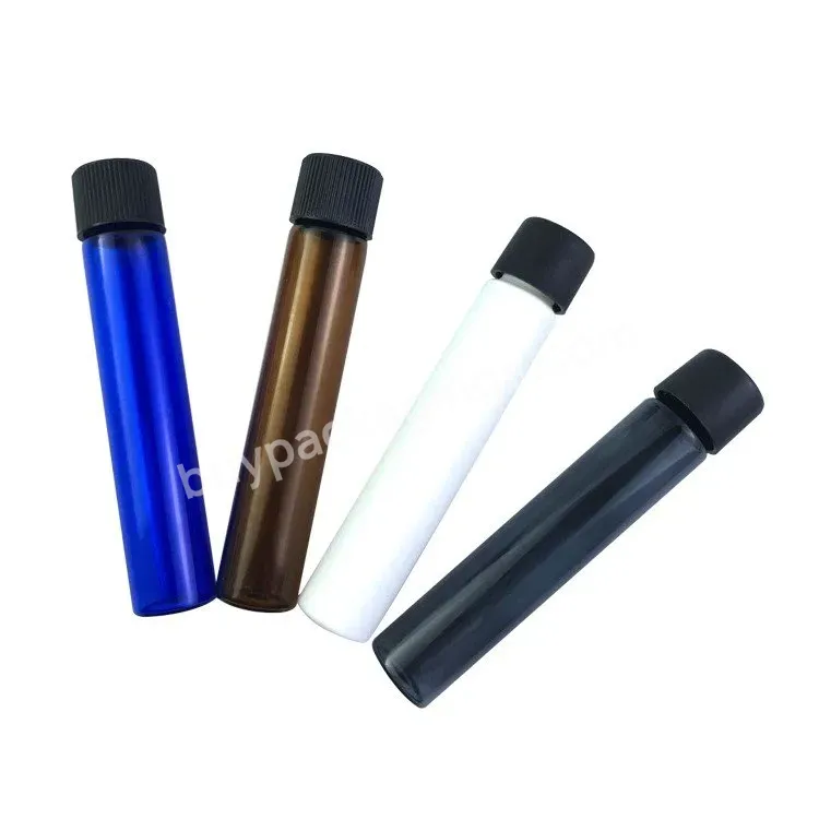 White Black Custom Logo Roll Jar Turn Press Seal Cr Glass Tubes 115mm 120 130mm Custom Logo Branded Stickers