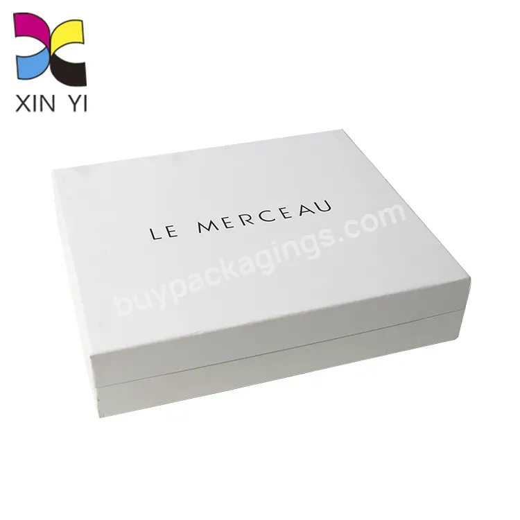 White Black Foil Logo Lid Base Clothes Paper Gift Boxes Cardboard Packaging Box