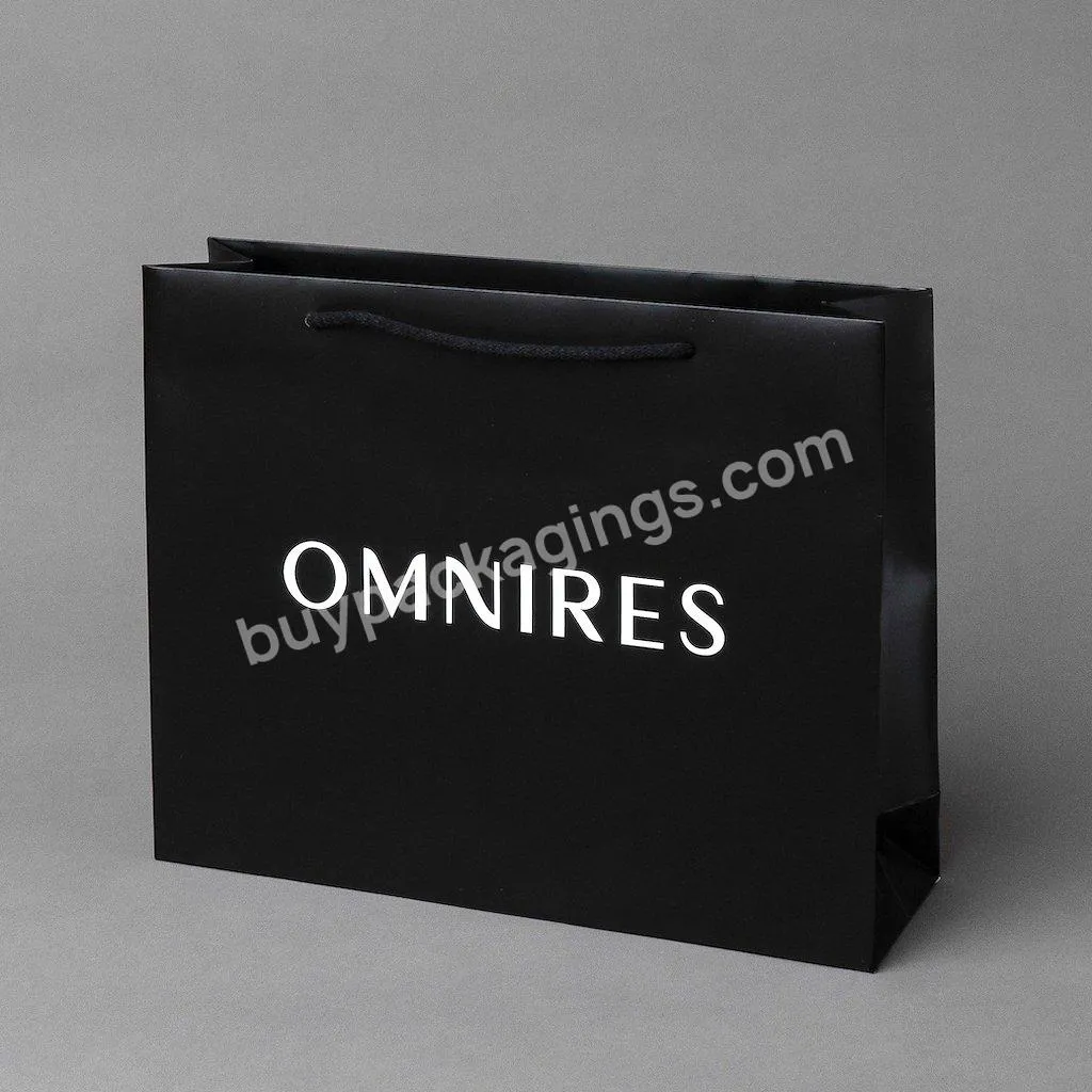 White Black Paper Bag With Logo, Recycled Brown Kraft Paper Bags With Handle Custom Kraft Paper Shopping Bag With Your Own Logo