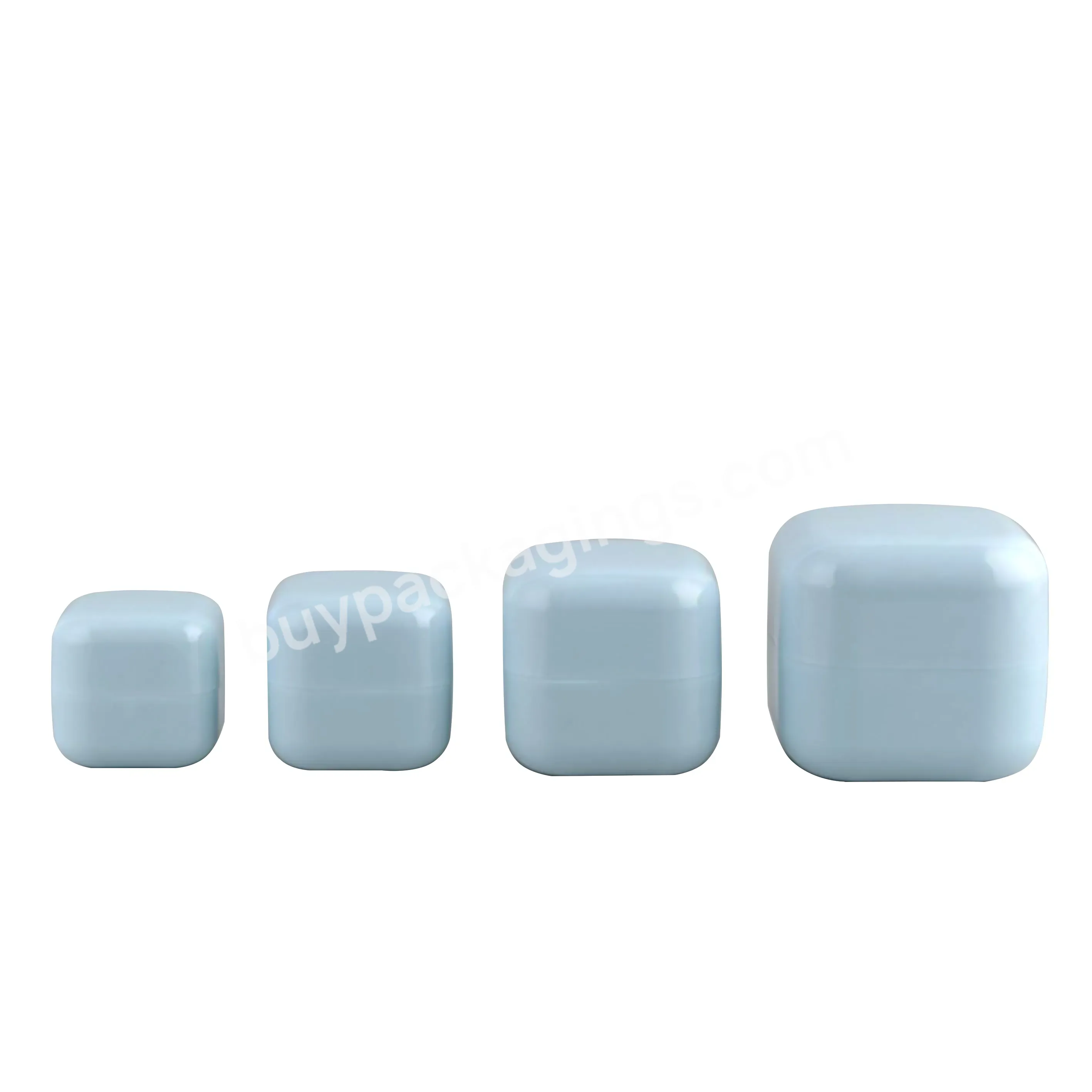 White Blue Matte Black Plastic Jars Plastic Cream Jar 20g 30g 50g 100g Macaron Square Plastic Jars With Lids