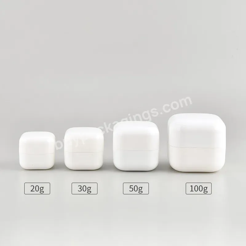 White Blue Matte Black Plastic Jars Plastic Cream Jar 20g 30g 50g 100g Macaron Square Plastic Jars With Lids