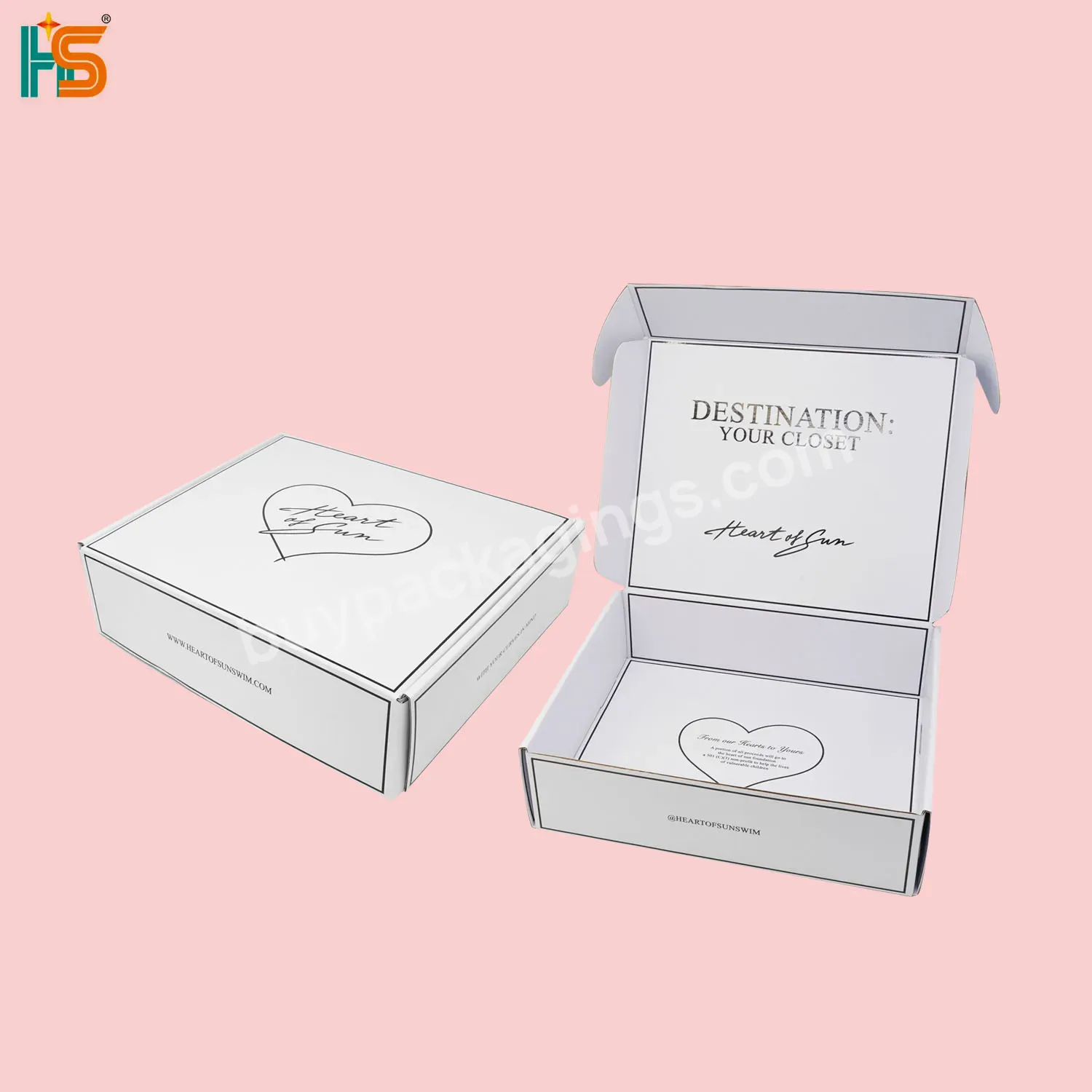 White Cardboard Gift Clothing Boxes Custom Size Corrugated Mailer Paper Shipping Box Packaging Boxes For Small Business