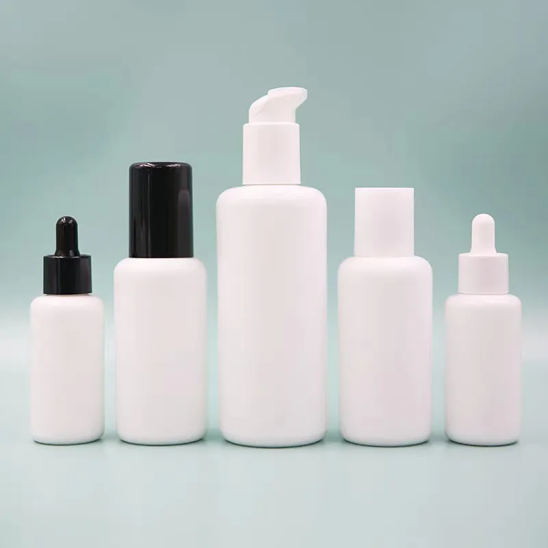 White Color Emulsion Glass Spray Bottle Oil Pump Bottle Skin Care Products Glass Bottles