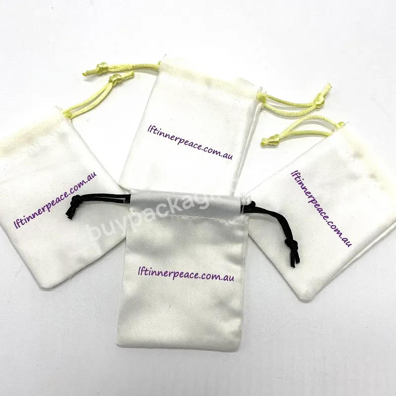 White Custom Logo Size Color Luxury Microfiber Earrings Necklace Jewelry Packaging Drawstring Bag Gift Jewelry Pouch