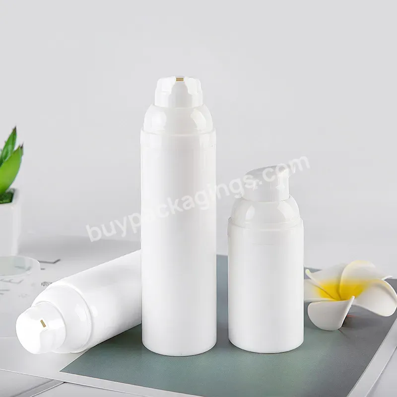 White Cylinder 30ml 50ml 75ml Airless Shaving Cream Facial Lotion Sunscreen Packaging Airless Lotion Pump Bottle With Cover Cap