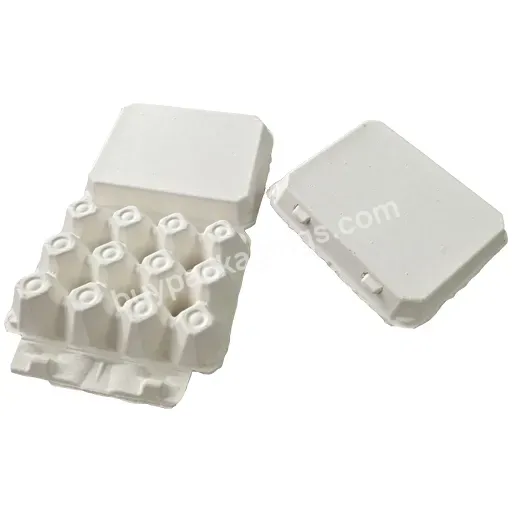 White Dozen Egg Boxes 12 Cells Paper Pulp Egg Holders Cartons Durable Biodegradable Egg Container For Home Store Storage