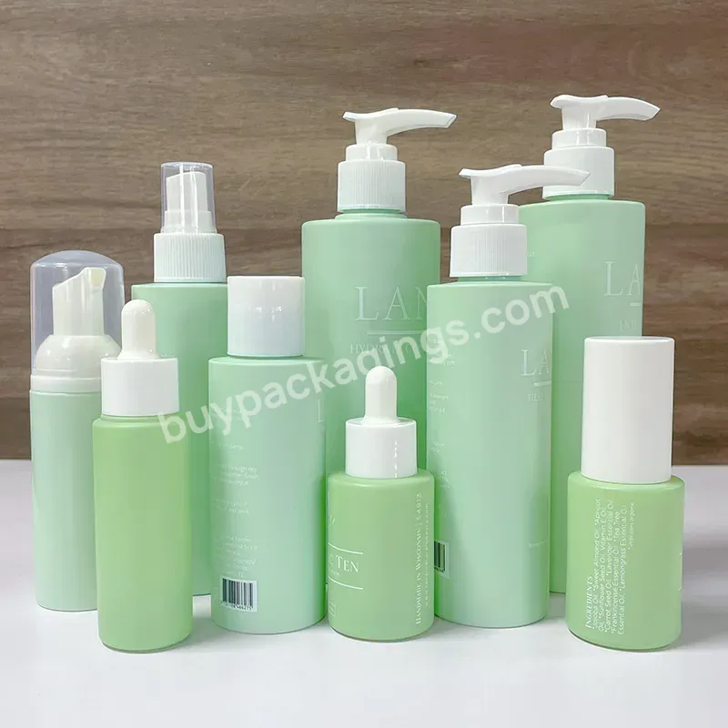 White Dropper Bottle Fancy Glass Cosmetic Bottle Skincare Packaging Cream Jar Set Face Emulsion Glass Lotion Bottle