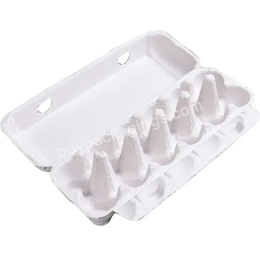 White Eco Friendly 12 Holes Pulp Fiber Quail Egg Top Flats Cartons Recycled Cardboard Paper For Dozen Display Filler Tray Holder