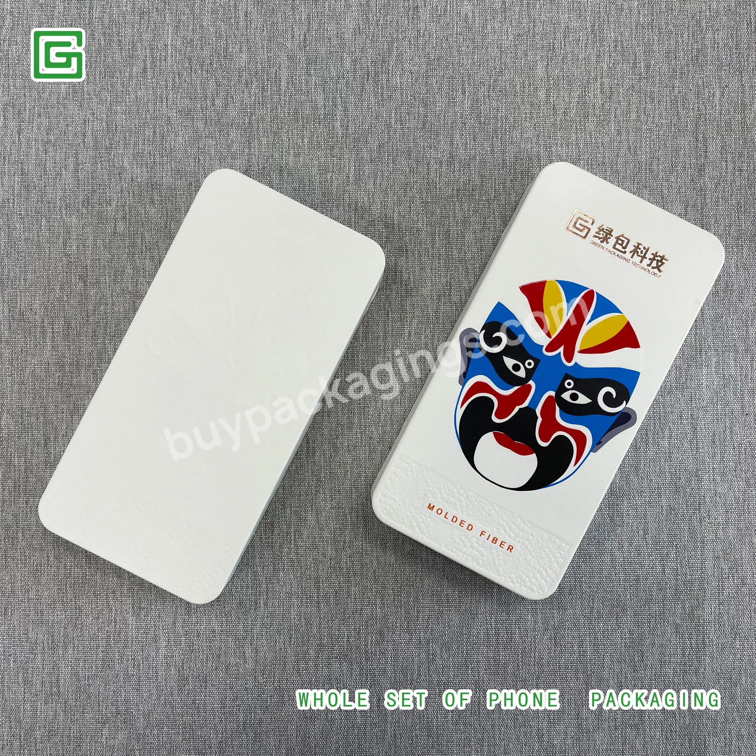 White Eco-friendly Wholesale Custom New Design Cell Phone Printed Paper Molded Pulp Boxes Packaging