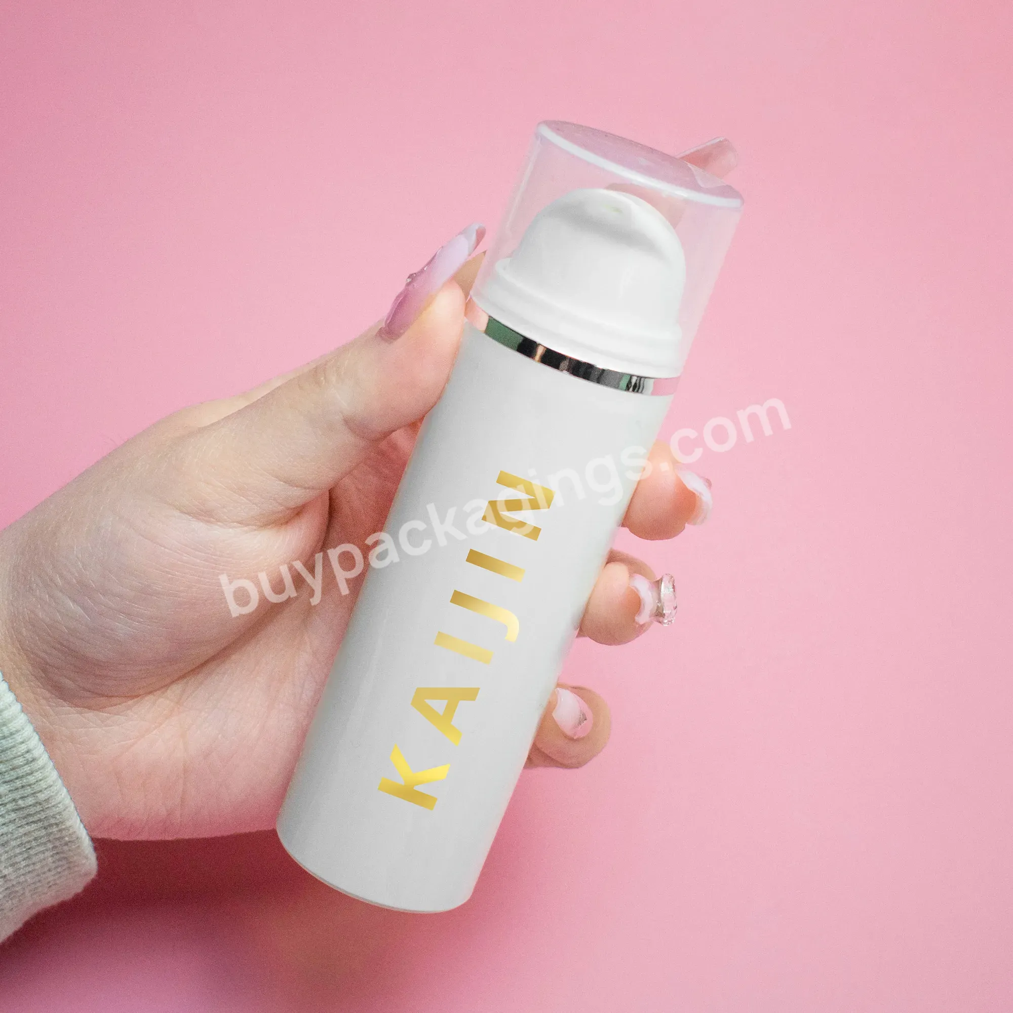 White Empty Pp Plastic Cosmetic Packaging Container Serum Lotion 15ml 30ml 50ml Airless Pump Bottle Eco-friendly Refillable