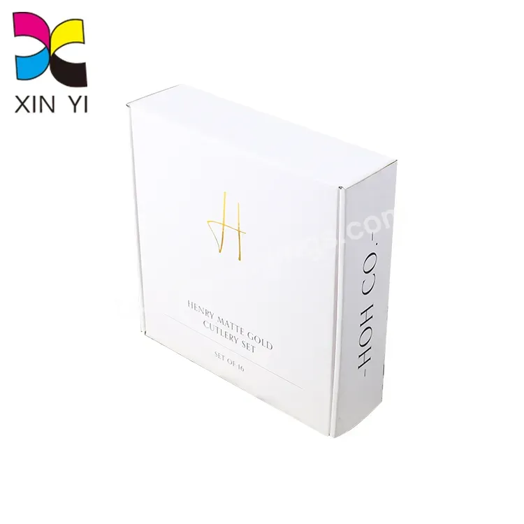 White Foil Logo Cutlery Plate Package Boxes Gift Box Printing Packaging