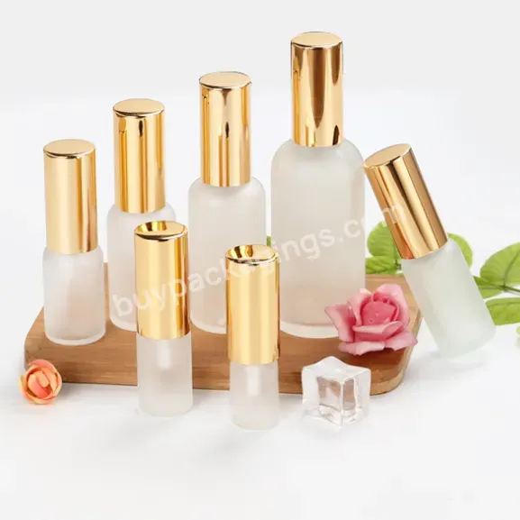 White Frosted Glass Pump Perfume Spray Mist Cosmetic Bottles 5ml/10ml/15ml/30ml/50ml/100ml