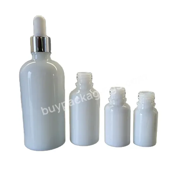 White Glass Essential Oil Dropper Bottle 5ml To 100ml With Gold Dropper