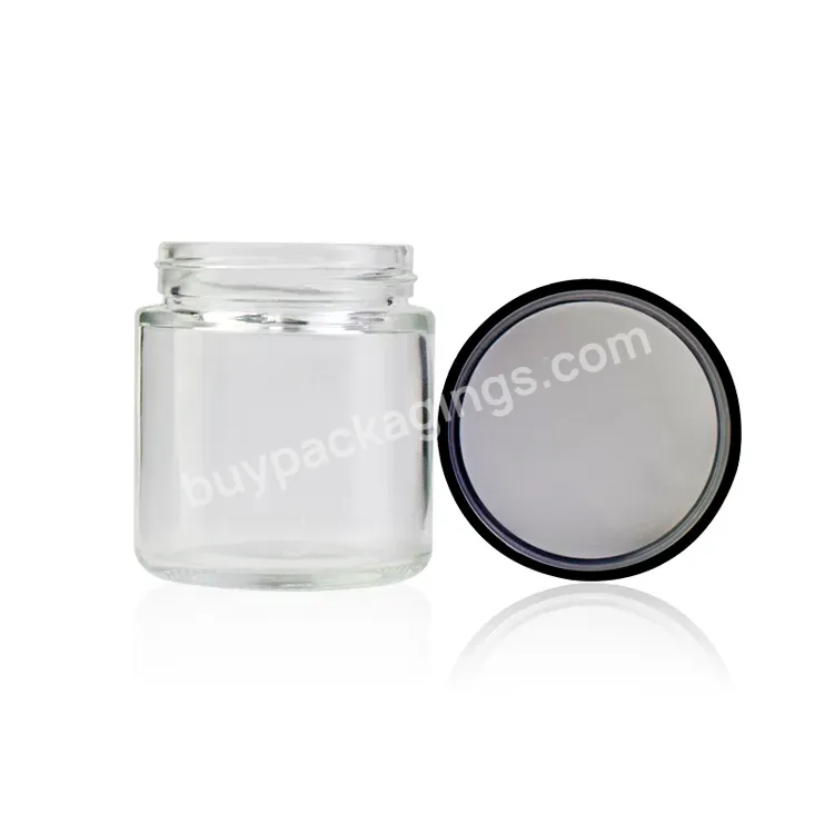 White Glass Jar With Lids Custom Label Design Glass Container Child Resistant Packaging Baby Proof Glass Bottle