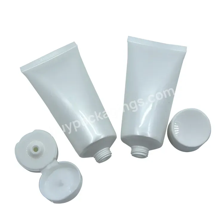 White Hdpe Empty Facial Cream Cleanser Cosmetic Body Cream Packaging Plastic Soft Tube