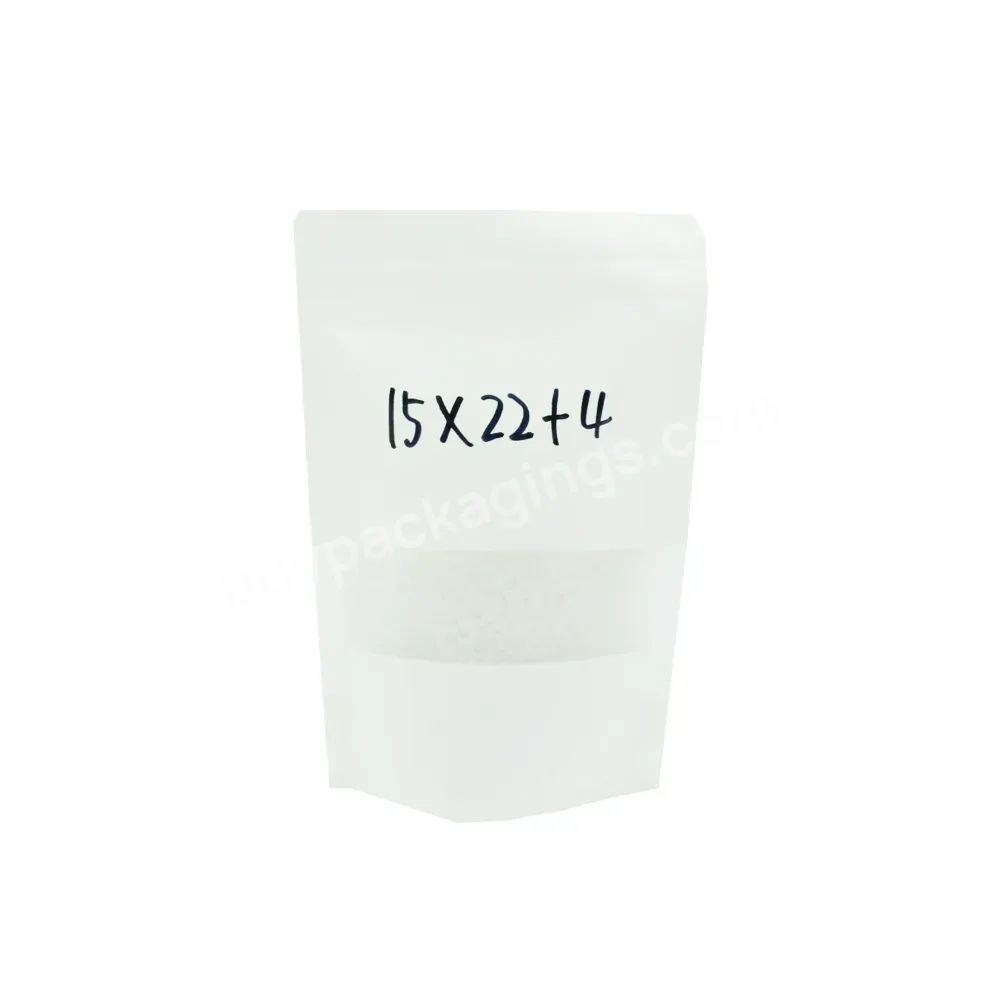 White Kraft Paper Stand Up Sealing Film Bags Biodegradable Bags Application For Food Support Custom 5 Gallon Mylar Bags