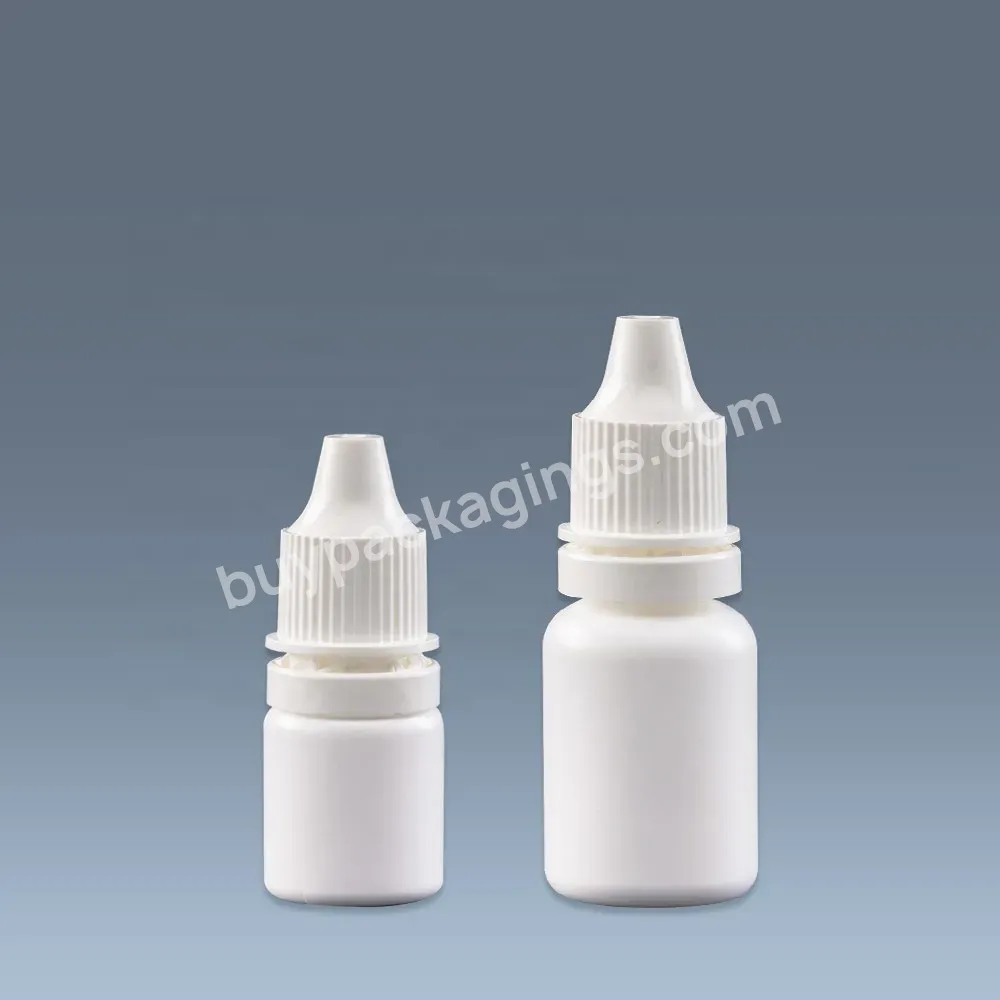 White Ldpe 5ml 10ml Plastic Eye Drops Container 5cc 10cc Medical Squeeze Empty Eye Dropper Bottles With Dropper And Screw Cap