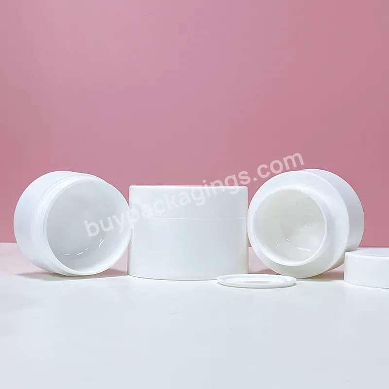 White Matte Pp Jar Double Wall Pot For Cosmetic Packaging Container Skincare Cream Pp Plastic Jar - Buy Matte Pp Jar,White Pp Jar,Skincare Cream Jar.