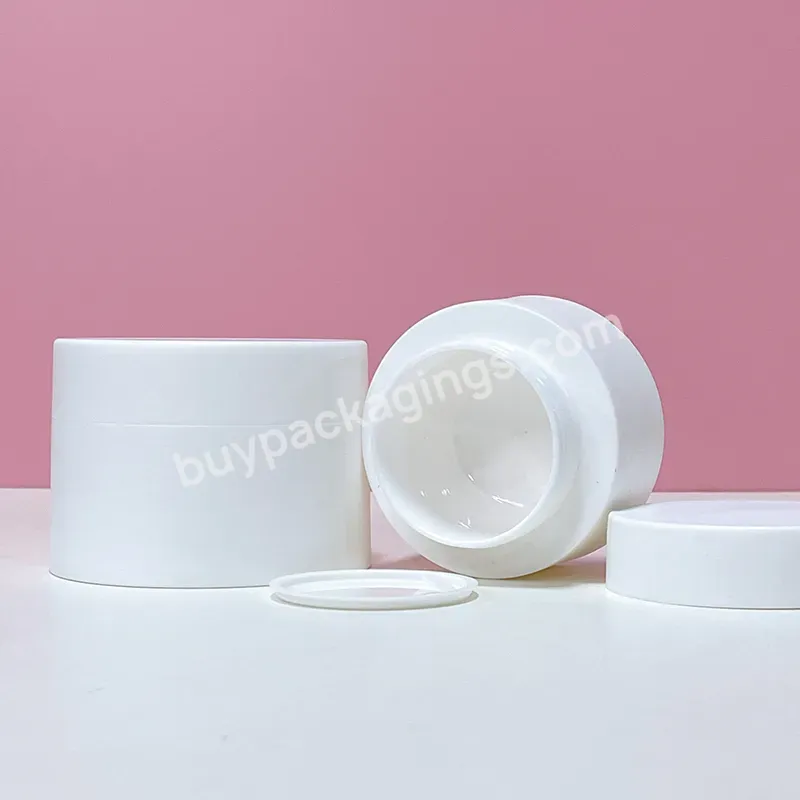 White Matte Pp Jar Double Wall Pot For Cosmetic Packaging Container Skincare Cream Pp Plastic Jar