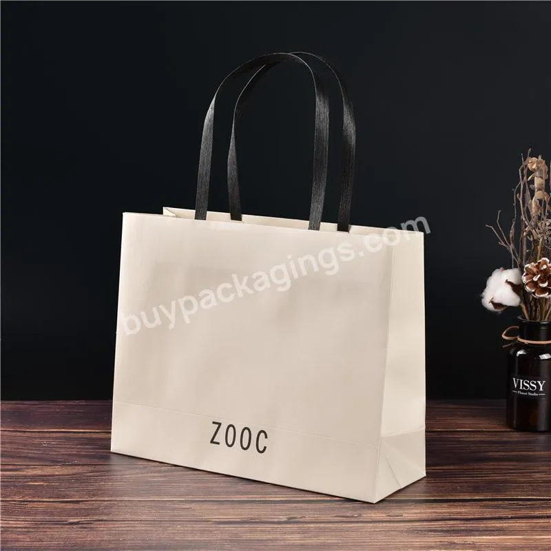 White Paper Bag With Logo, Recycled Brown Kraft Paper Bags With Handle, Custom Kraft Paper Shopping Bag With Your Own Logo