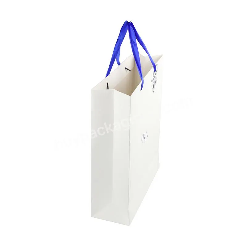 white paper bride custom gift bags with floral with bandage shopping bags big