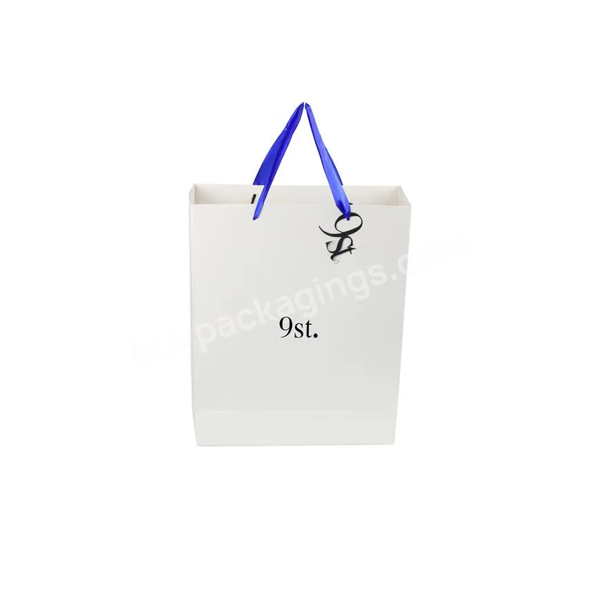 white paper bride custom gift bags with floral with bandage shopping bags big