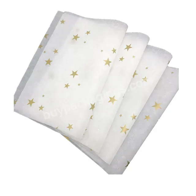 White Paper With Gold Logo Printing Silk Tissue Paper Custom Logo