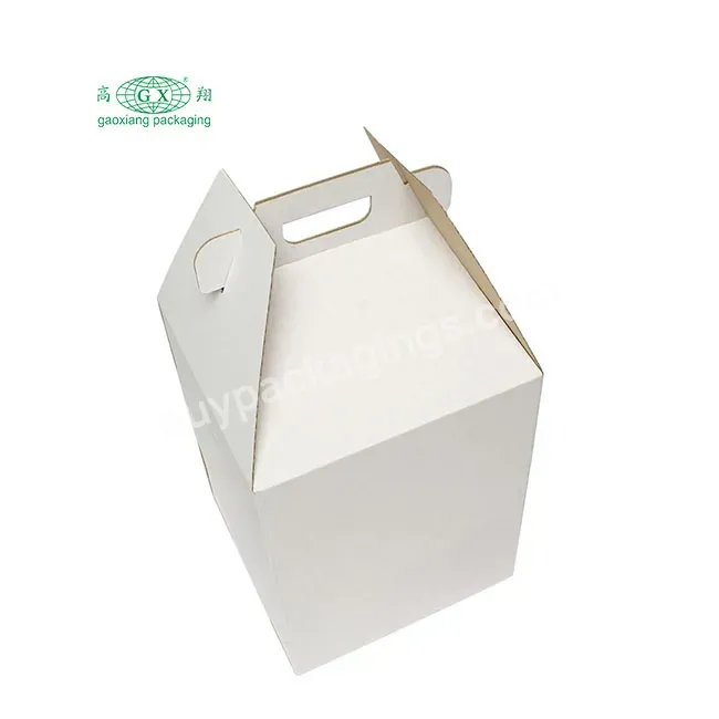 White Paperboard Disposable Tall Caddy 2 Or 3 Layer Cake Carrier Box With Handle Window Box