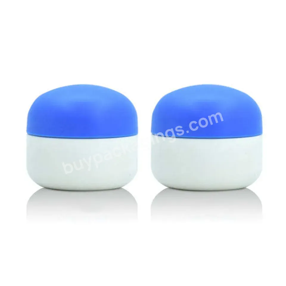 White Plastic Empty Pot Container Blue Screw Cap Jars Cosmetic Hand Cream Facial Mask Lotion Cream Jar