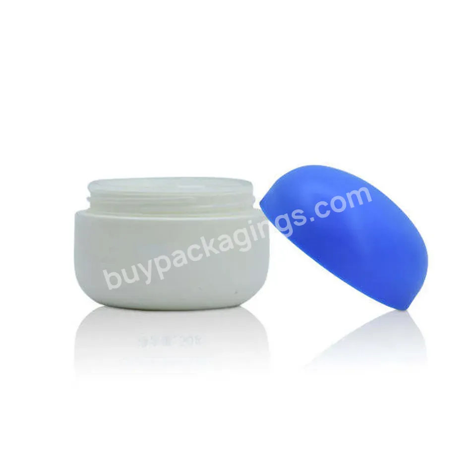 White Plastic Empty Pot Container Blue Screw Cap Jars Cosmetic Hand Cream Facial Mask Lotion Cream Jar