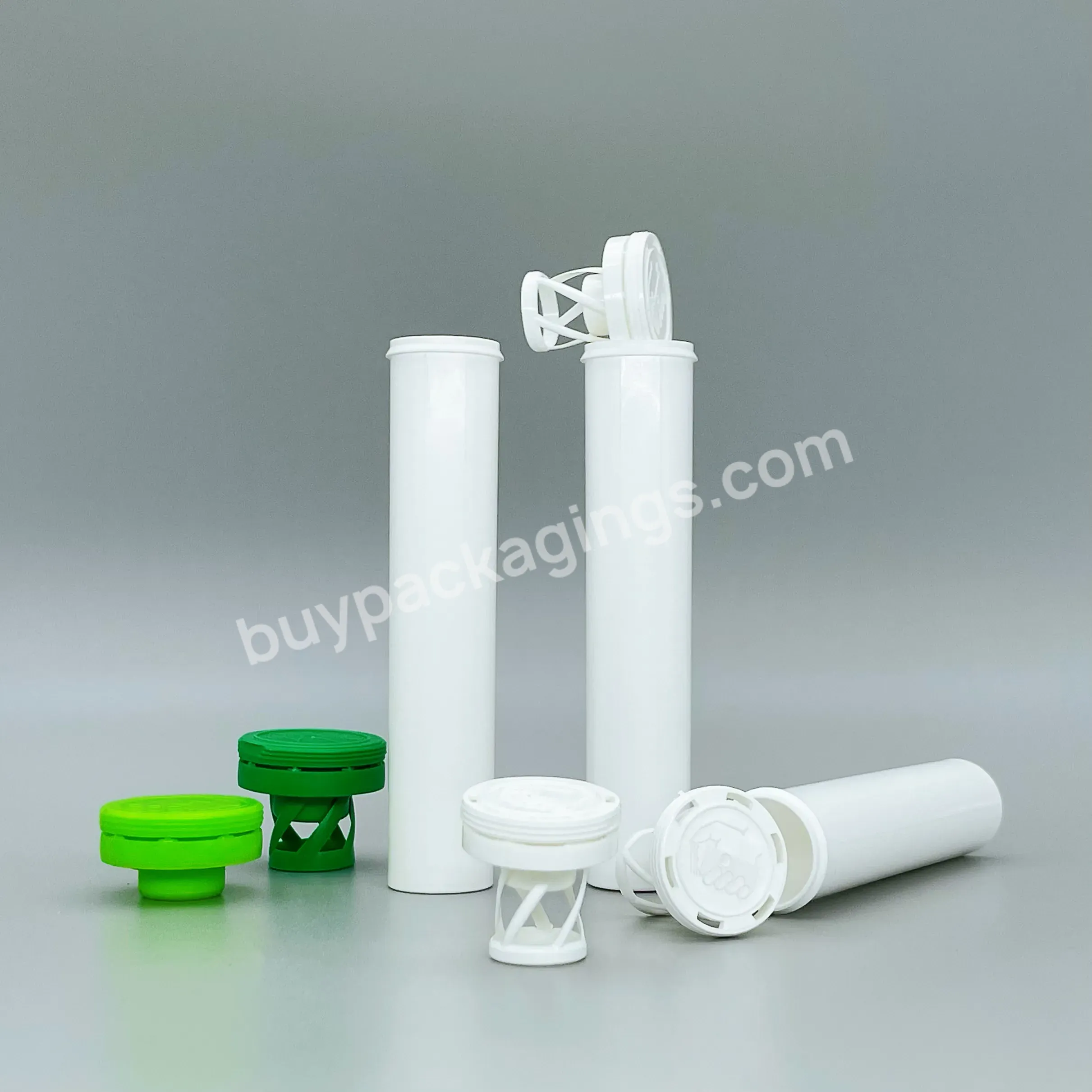 White Plastic Tube Test Paper Packaging Bottle Vitamin C Effervescent Tablet Tubes Packaging For Effervescent Tablets