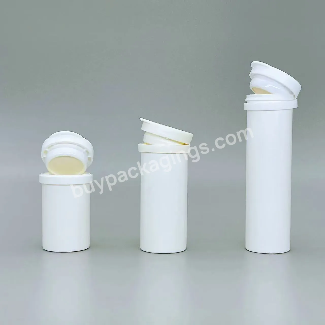 White Plastic Tube Test Paper Packaging Bottle Vitamin C Effervescent Tablet Tubes Packaging For Effervescent Tablets