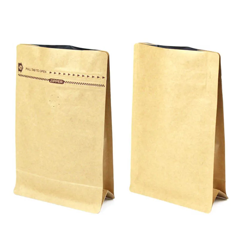 White Pouches Package Scrub Zip Foil Lined Packing Heat Sealed Brown Beans Craft 50G Packaging Paper Kraft Coffee Bag For