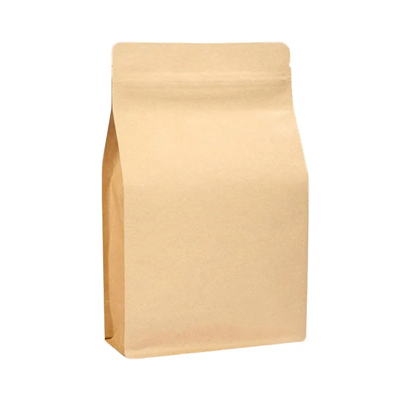 White Pouches Package Scrub Zip Foil Lined Packing Heat Sealed Brown Beans Craft 50G Paper Kraft Bag For