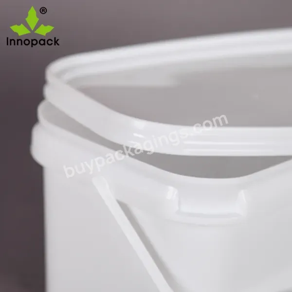 White Rectangular 1 Gallon 5 Gallon Square Bucket Plastic Pails Lid