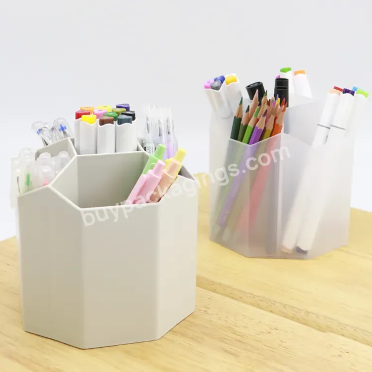 White Recycled Desk Hexagon Pencil Storage Organizer High Capacity Stationery Front Hard Plastic Round Shape Pen Holder - Buy Recycled Desk Organizer,Hard Plastic Pencil Holder,Round Shape Pen Holder.