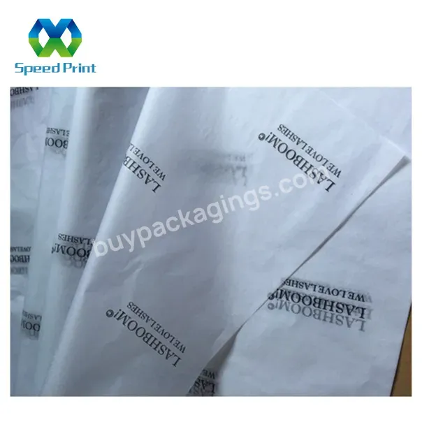 White Silk Paper With Black Logo / Black Logo On White Tissue Paper / Black Tissue Wrapping Paper With White Logo Printed