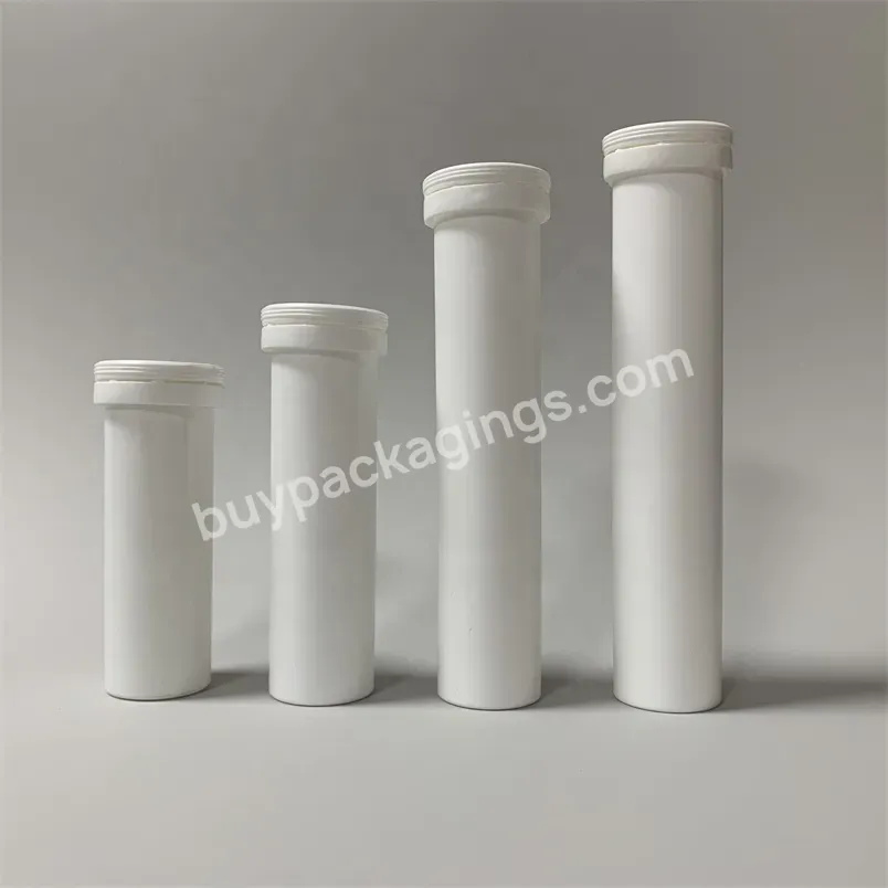 White Vitamin Table Packaging Bottle Thin Wall Plastic Tube Container With Silica Gel Cap For Electrolytes Effervescent Tablet