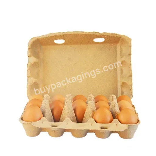 White Wholesale 15 Cells Paper Egg Carton Box Plastic Free Pulp Egg Carton Tray Supermarket Transparent