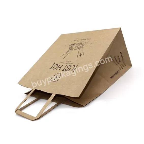 Whole Twist Handle Stand Up Hand Made Handle Sewn Kraft Paper Bag